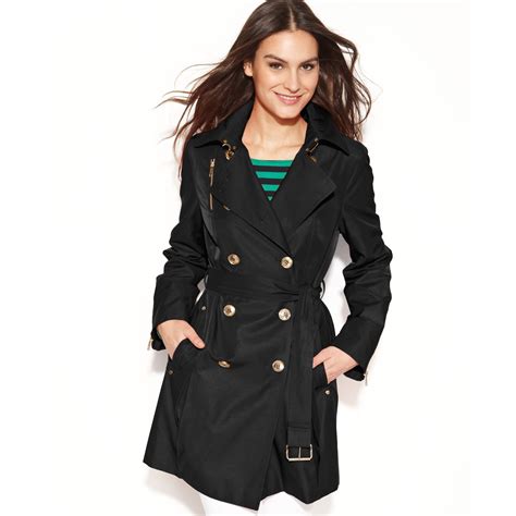 michael kors black trench coat uk|Michael Kors trench coat women.